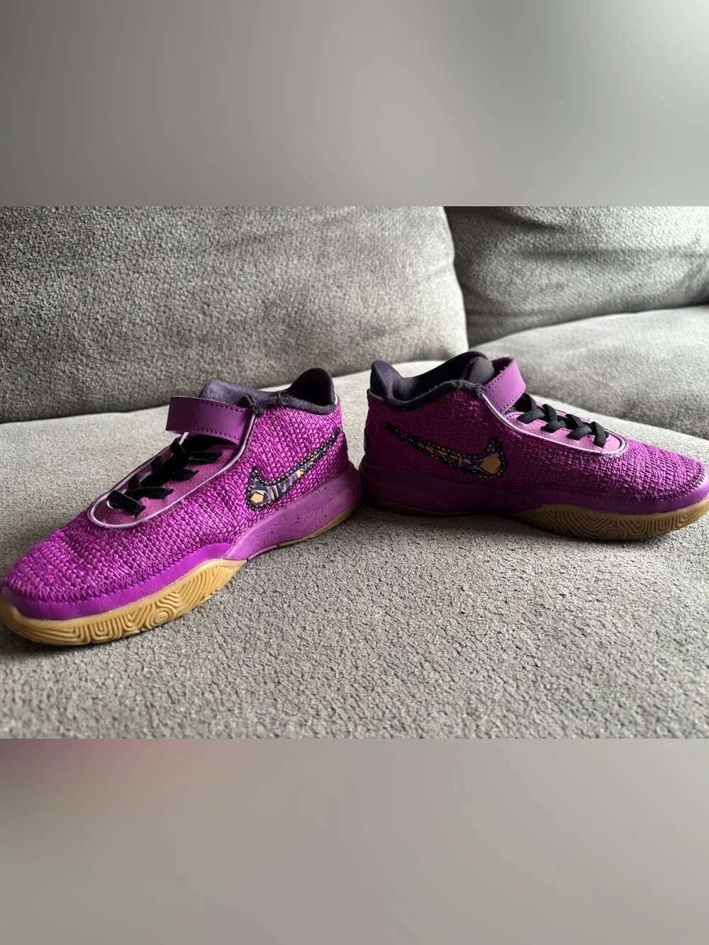 Nike LeBron James  Kids' Purple & Gold Athletic Shoes size 1Y